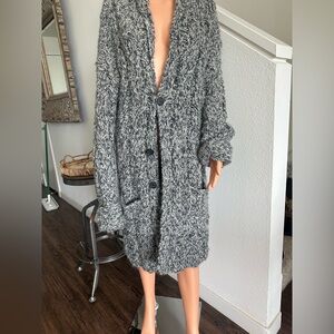 John Varvatos Charcoal Knit Robe